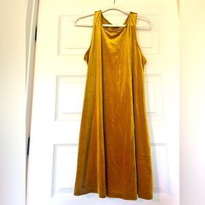 XL Mustard velvet dress - Y2K fashion